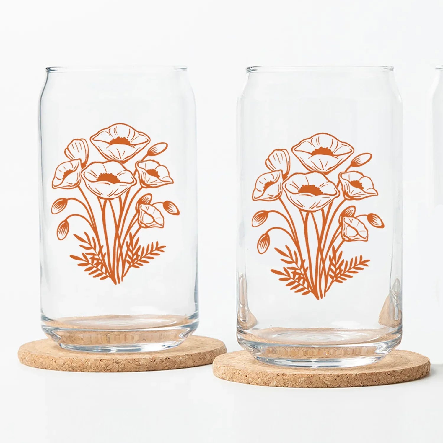 Poppy Beer Can Glass - 16 oz , Top-Rack Dishawasher Safe - Counter Couture
