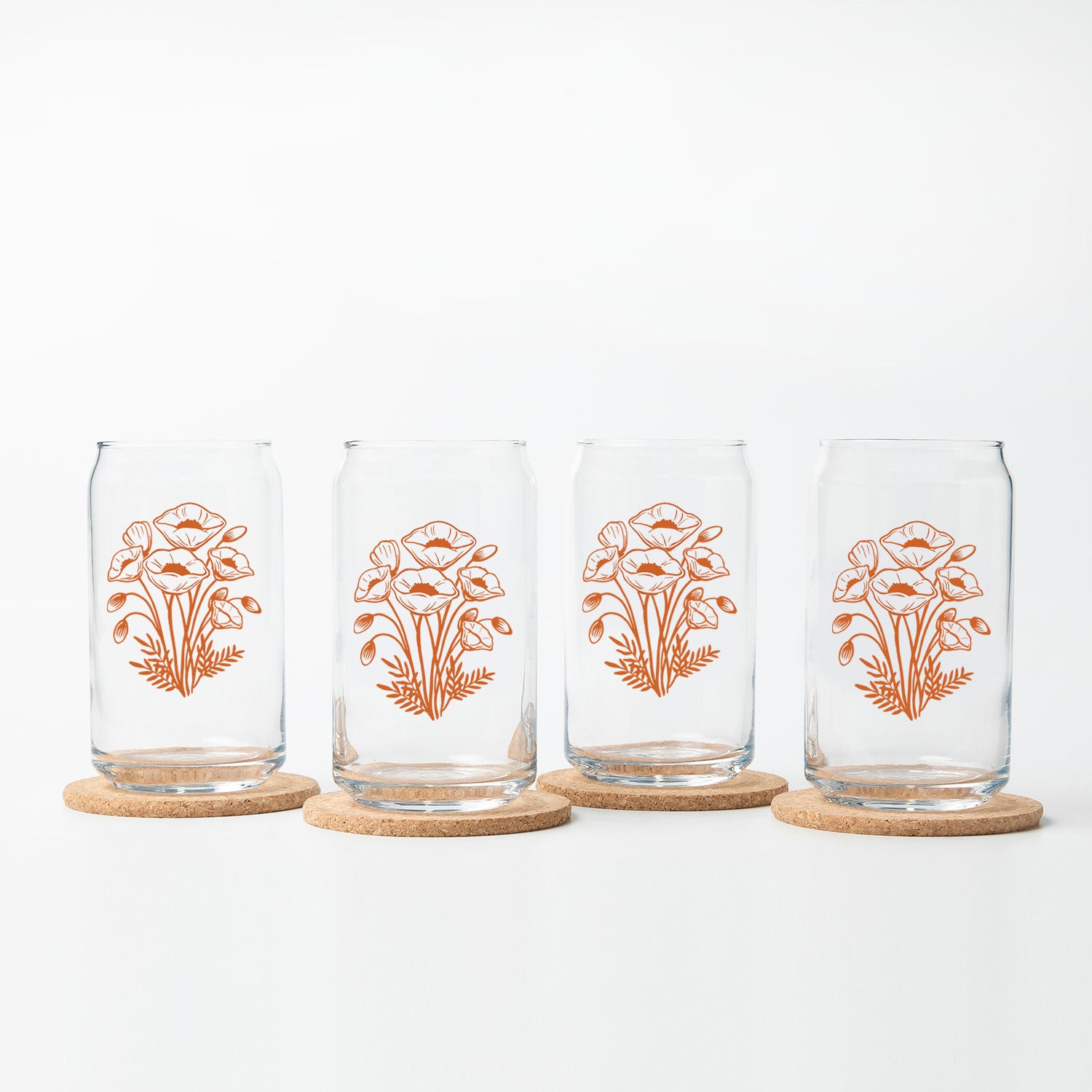 Poppy  Beer Can Glass - 16 oz , Top-Rack Dishawasher Safe