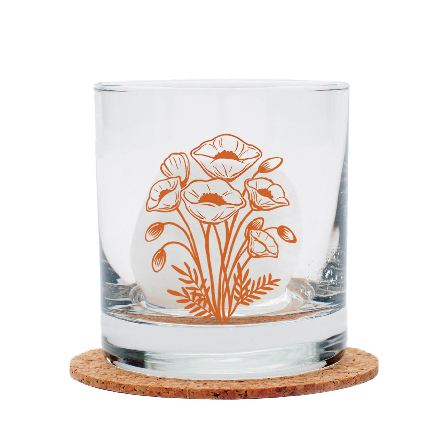 Poppy Rocks Glass – 11 oz Whiskey Glass