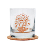 California Poppy Rocks Glass – 11 oz Whiskey Glass - Counter Couture