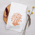 California Poppy Flour Sack Tea Towel | Cotton Kitchen Towel - Counter Couture