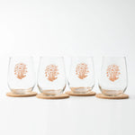 California Poppy Stemless Wine Glasses - Counter Couture