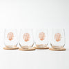 California Poppy Stemless Wine Glasses