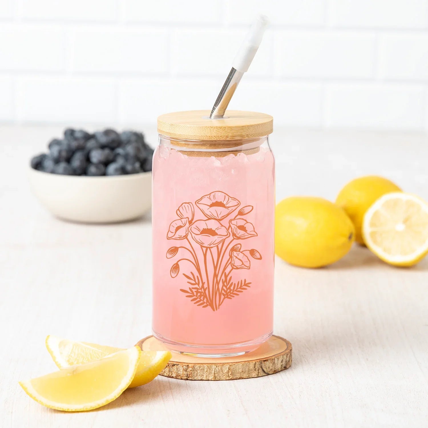 Poppy Beer Can Glass - 16 oz , Top-Rack Dishawasher Safe - Counter Couture