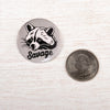 raccoon button pin - 1.25"