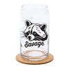 Raccoon  Beer Can Glass - 16 oz Black Print