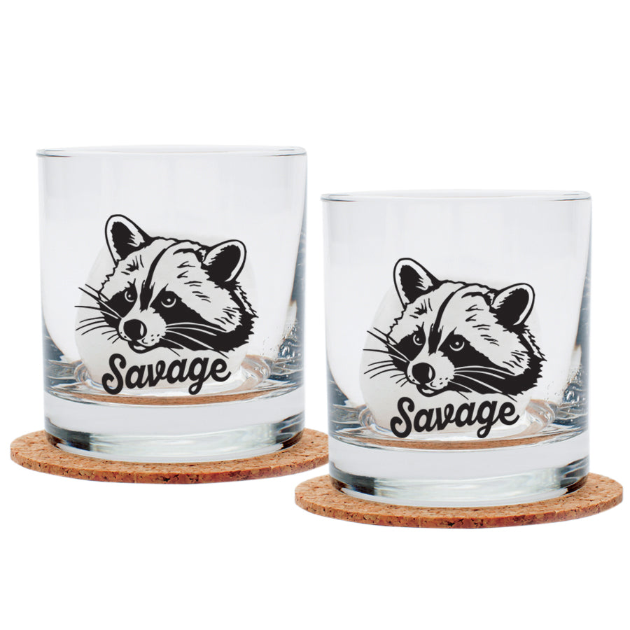 Raccoon Rocks Glasses - Top-Rack Dishwasher Safe
