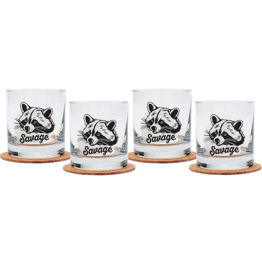Raccoon Rocks Glasses - Top-Rack Dishwasher Safe