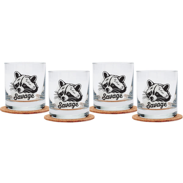 Raccoon Rocks Glasses - Top-Rack Dishwasher Safe