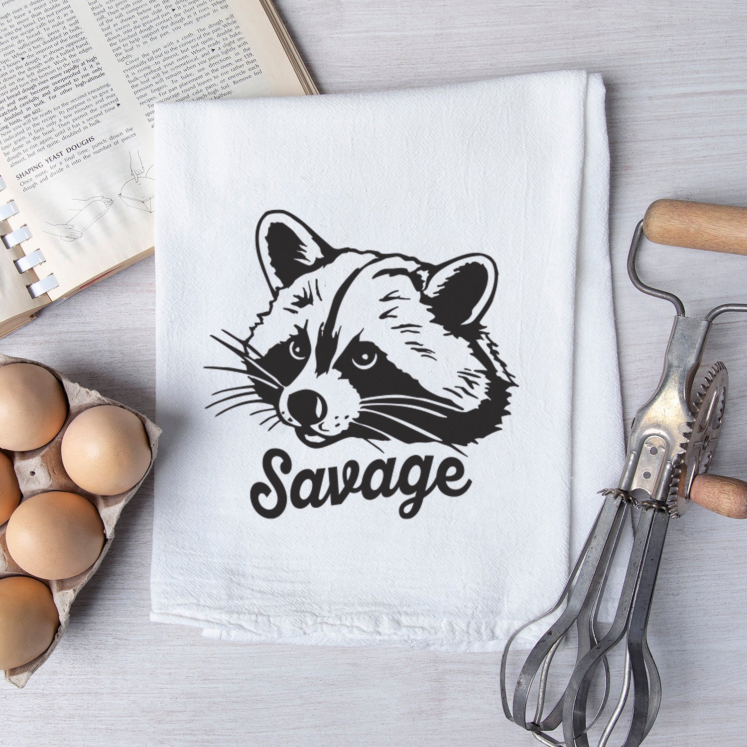 Funny Raccoon Tea Towel