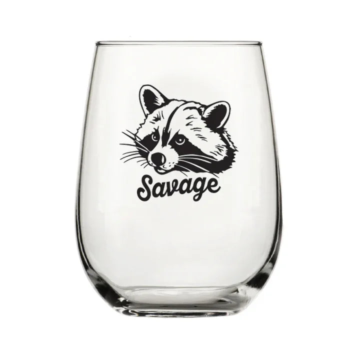 Raccoon Stemless Wine Glasses - Counter Couture
