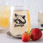 Raccoon Stemless Wine Glasses - Counter Couture