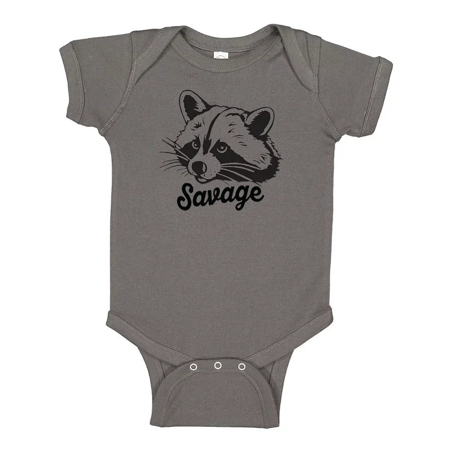 Raccoon Baby Bodysuit - Eco-Friendly, Hand-Drawn - Counter Couture