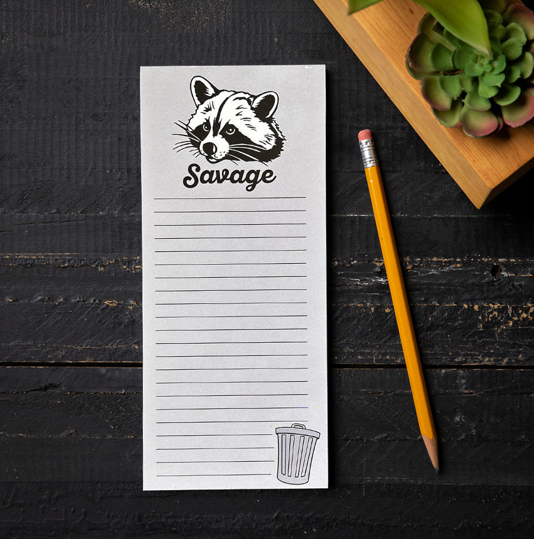 Raccoon Magnetic Notepad - Funny Grocery List Pad | Eco Friendly Recycled Paper