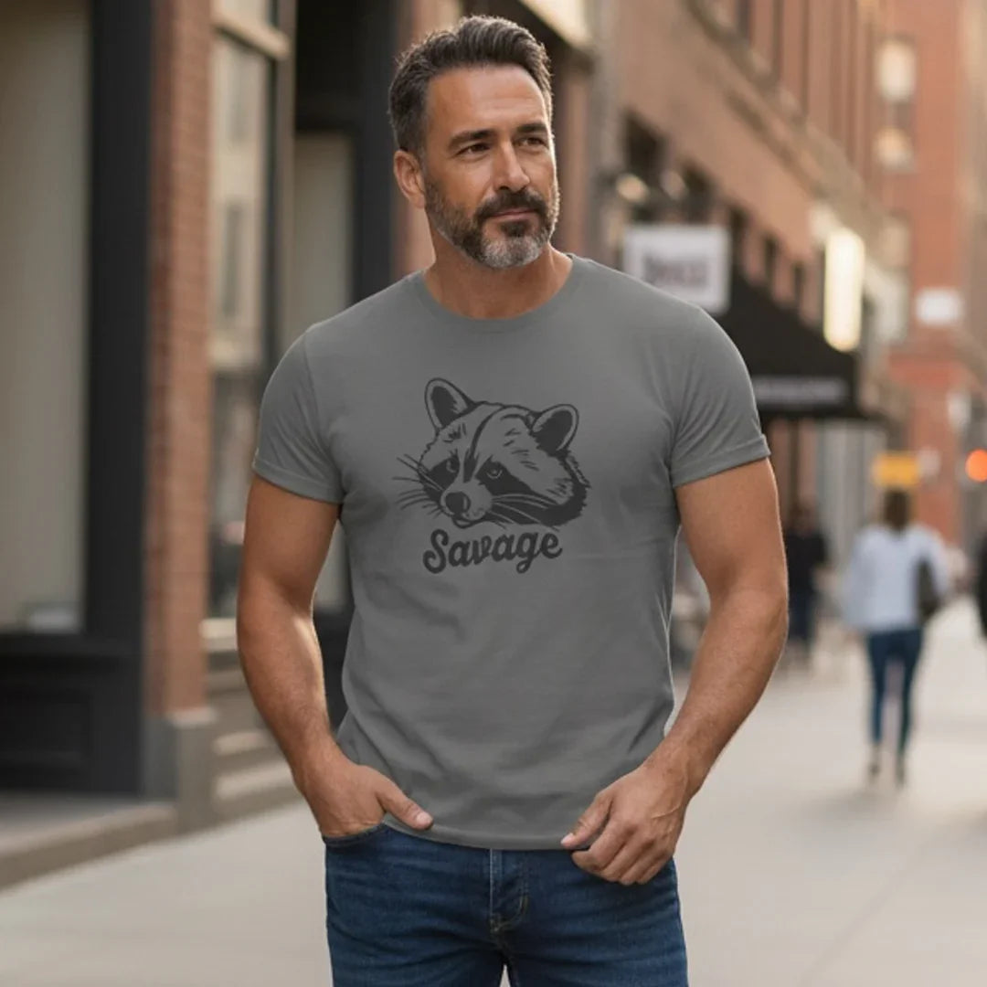 Raccoon Unisex Shirt – Eco Friendly Shirt | Hand Drawn Design, Retail Fit Tee - Counter Couture