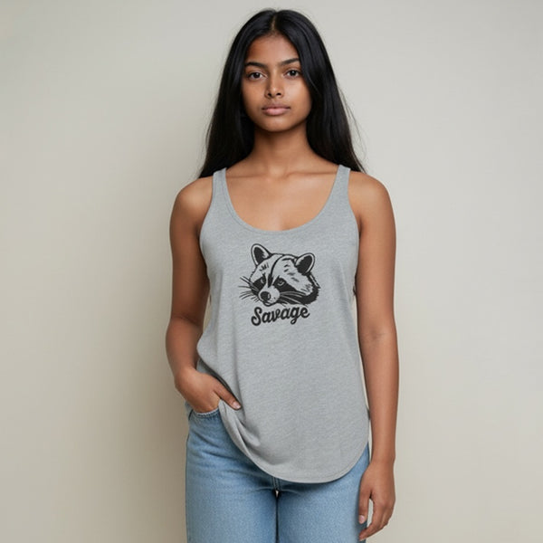 Raccoon Women's Tank Top - Eco-Friendly and Made in the USA