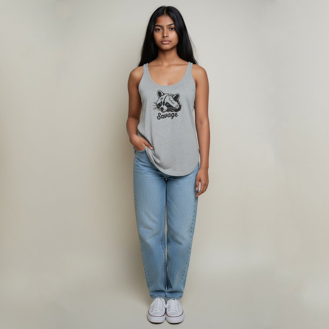Raccoon Women's Tank Top - Eco-Friendly and Made in the USA