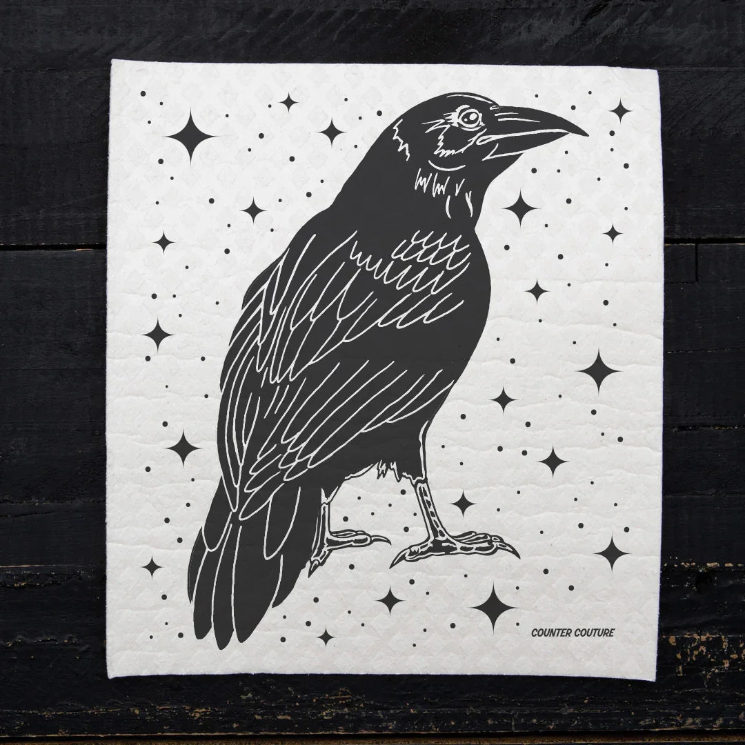 Raven Swedish Dish Cloth - Eco-Friendly & Biodegradable - Counter Couture
