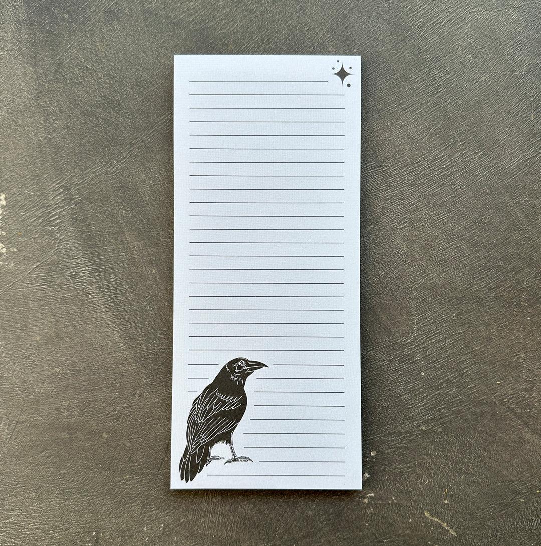 Raven Magnetic Notepad - Grocery List Pad with Bird Design | Eco Friendly Recycled Paper - Counter Couture