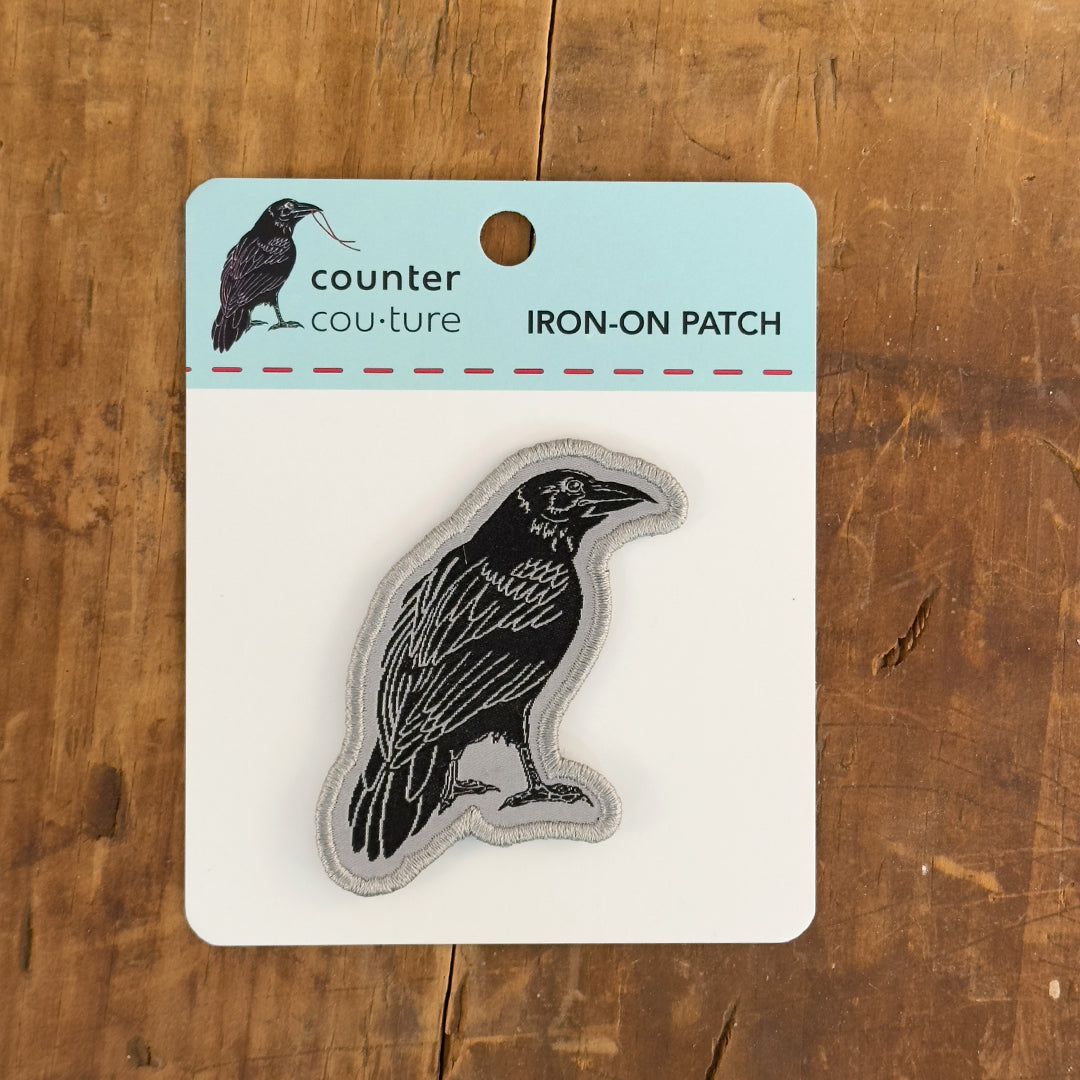 Raven Woven Patch – Iron-On Patch