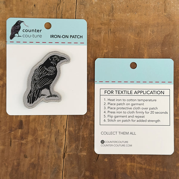 Raven Woven Patch – Iron-On Patch