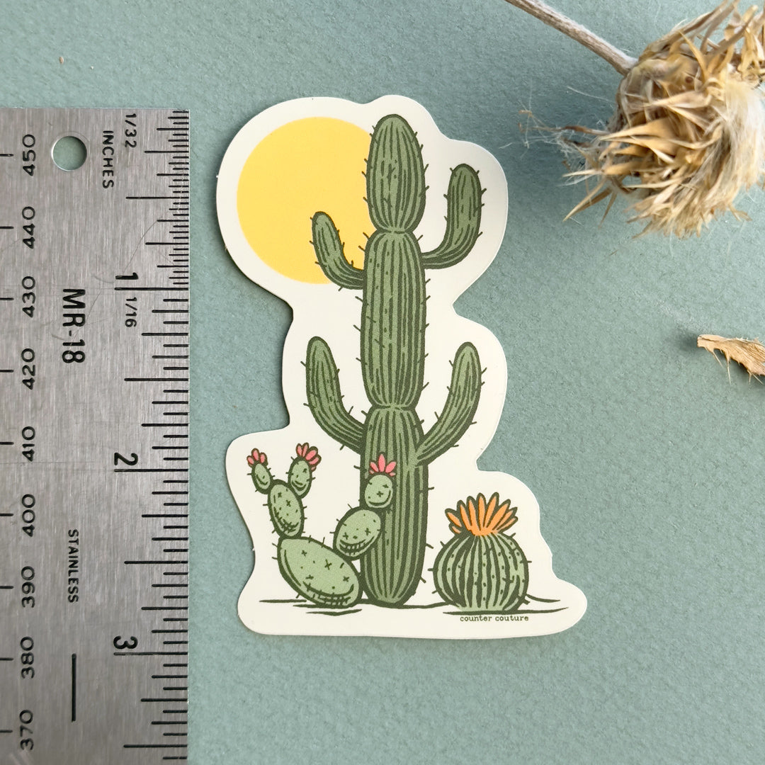 Saguaro Cactus Sticker – Durable Vinyl Decal | Weather Resistant Matte Finish - Counter Couture