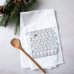 Santa Cats Flour Sack Towel - Eco-Friendly, Hand-Drawn - Counter Couture