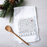 Santa Dogs Flour Sack Towel - Eco-Friendly, Hand-Drawn - Counter Couture
