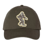 Bigfoot Patch Classic Dad Hat – Olive Bio-Washed Cotton Cap - Counter Couture