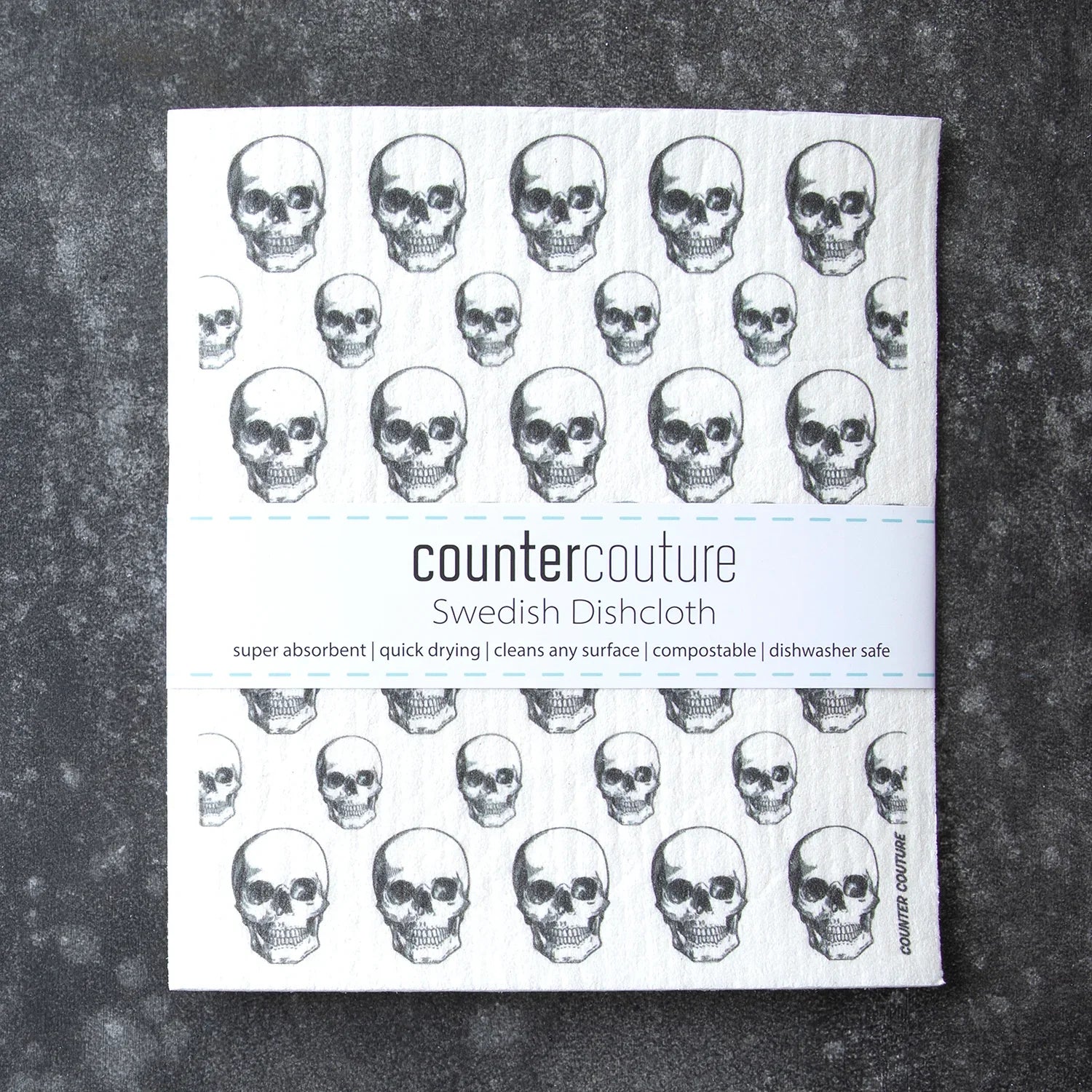 Skull Swedish Dish Cloth - Eco-Friendly & Biodegradable - Counter Couture