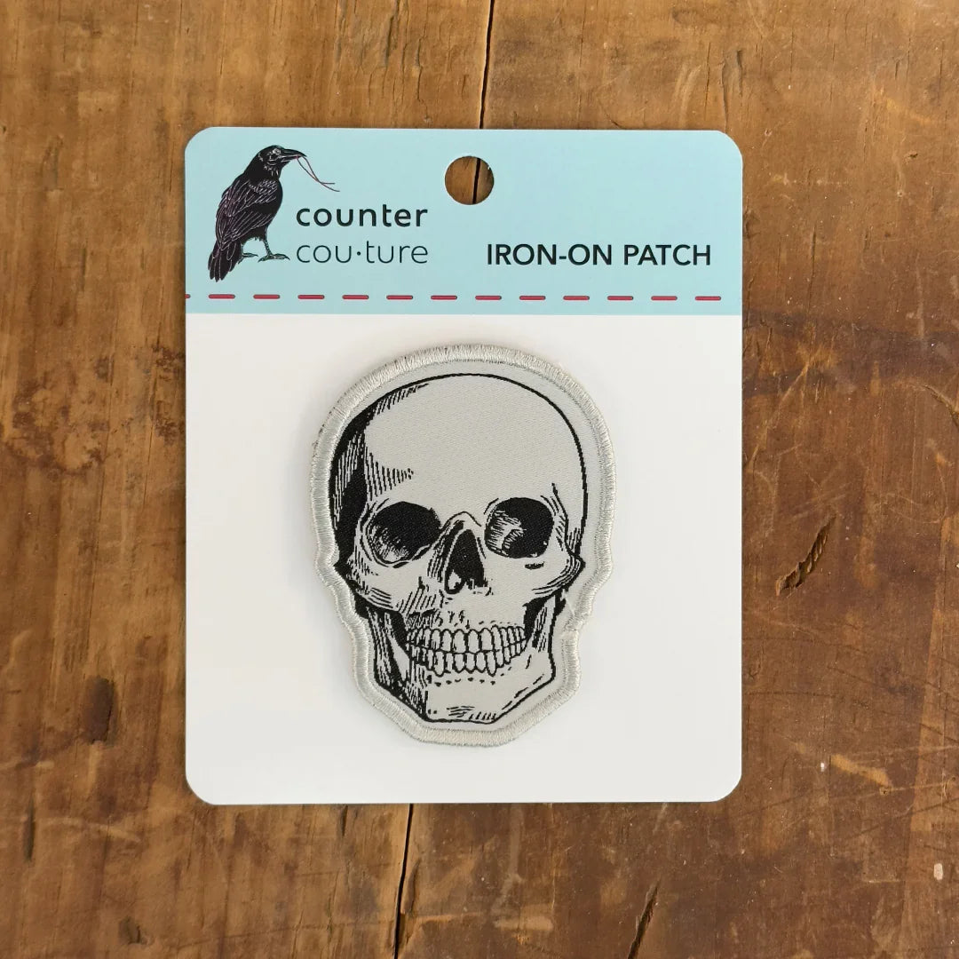 Skull Patch - Iron-On Embroidered Gothic Skull Design - Counter Couture