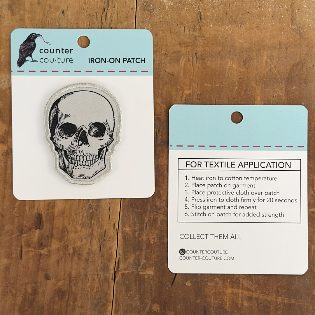 Skull Iron-On Woven Patch