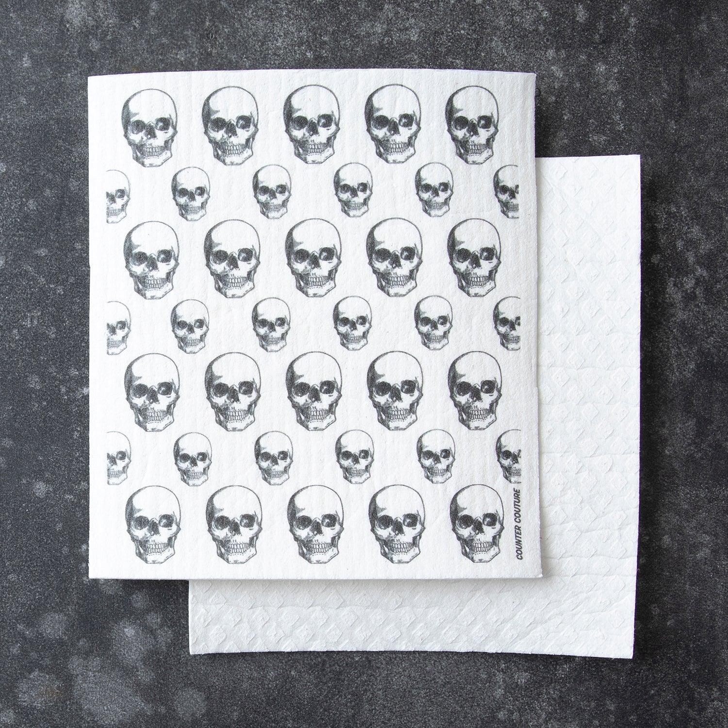 Skull Swedish Dish Cloth - Eco-Friendly & Biodegradable - Counter Couture