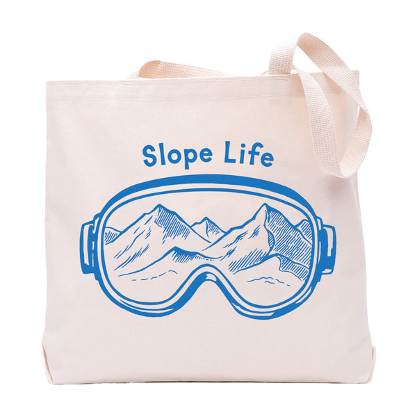 Slope Life Tote Bag by Counter Couture, a stylish reusable tote bag perfect for groceries, shopping, or gifts.