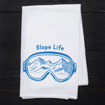 Slope Life Flour Sack Towel hand-illustrated flour sack tea towel by Counter Couture, screen printed in USA
