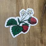 Strawberry Vinyl Decal – Cute Fruit Vinyl Sticker | Weatherproof Matte Finish - Counter Couture