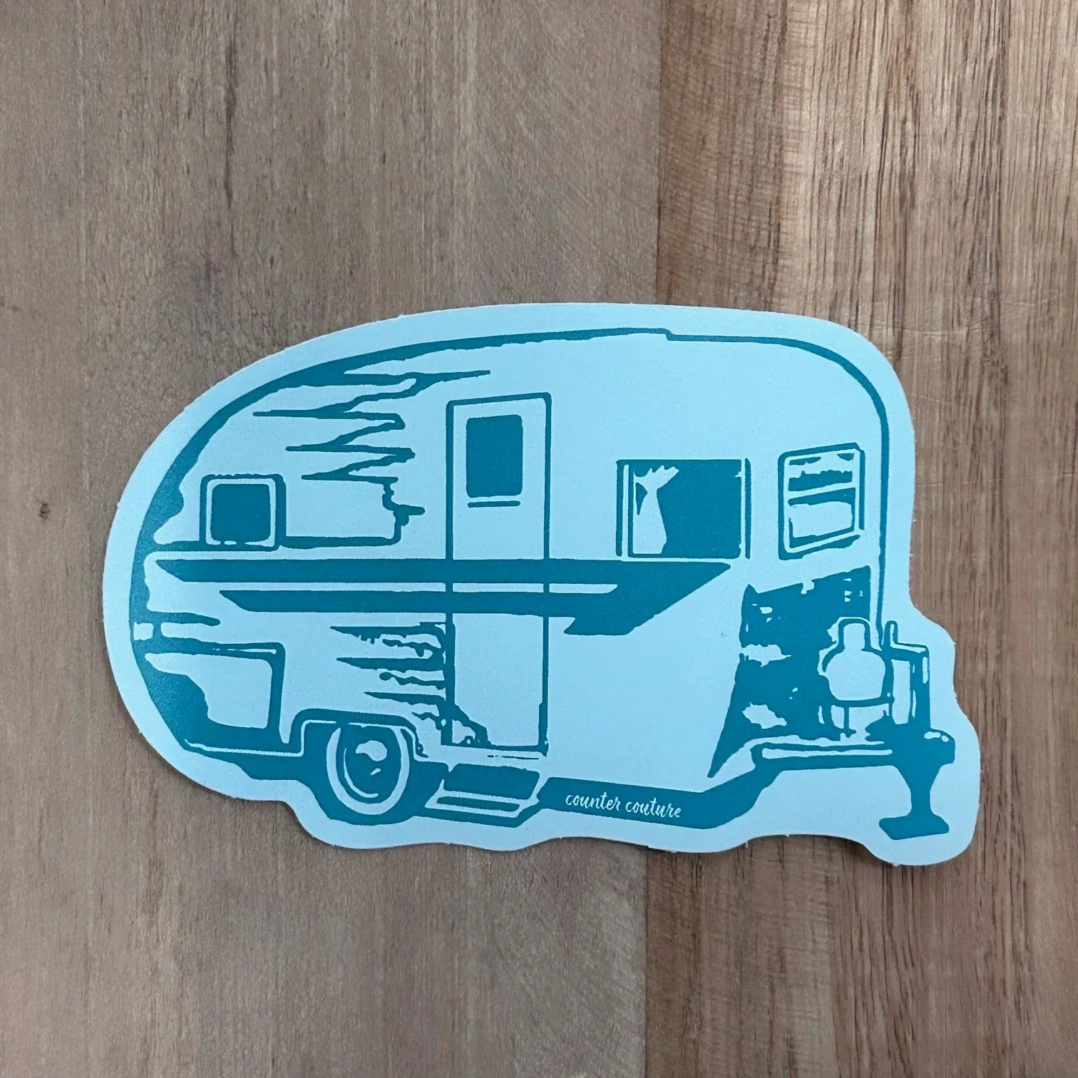 Trailer Die Cut Sticker - Teal - Counter Couture