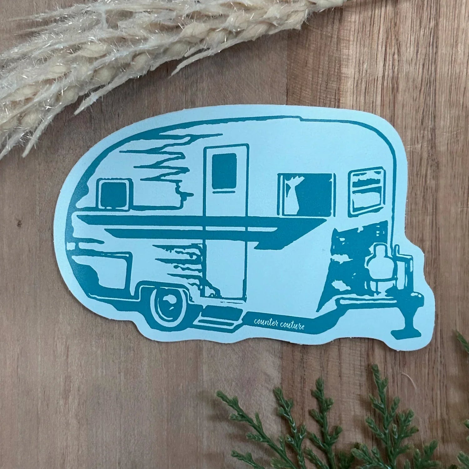 Trailer Die Cut Sticker - Teal - Counter Couture