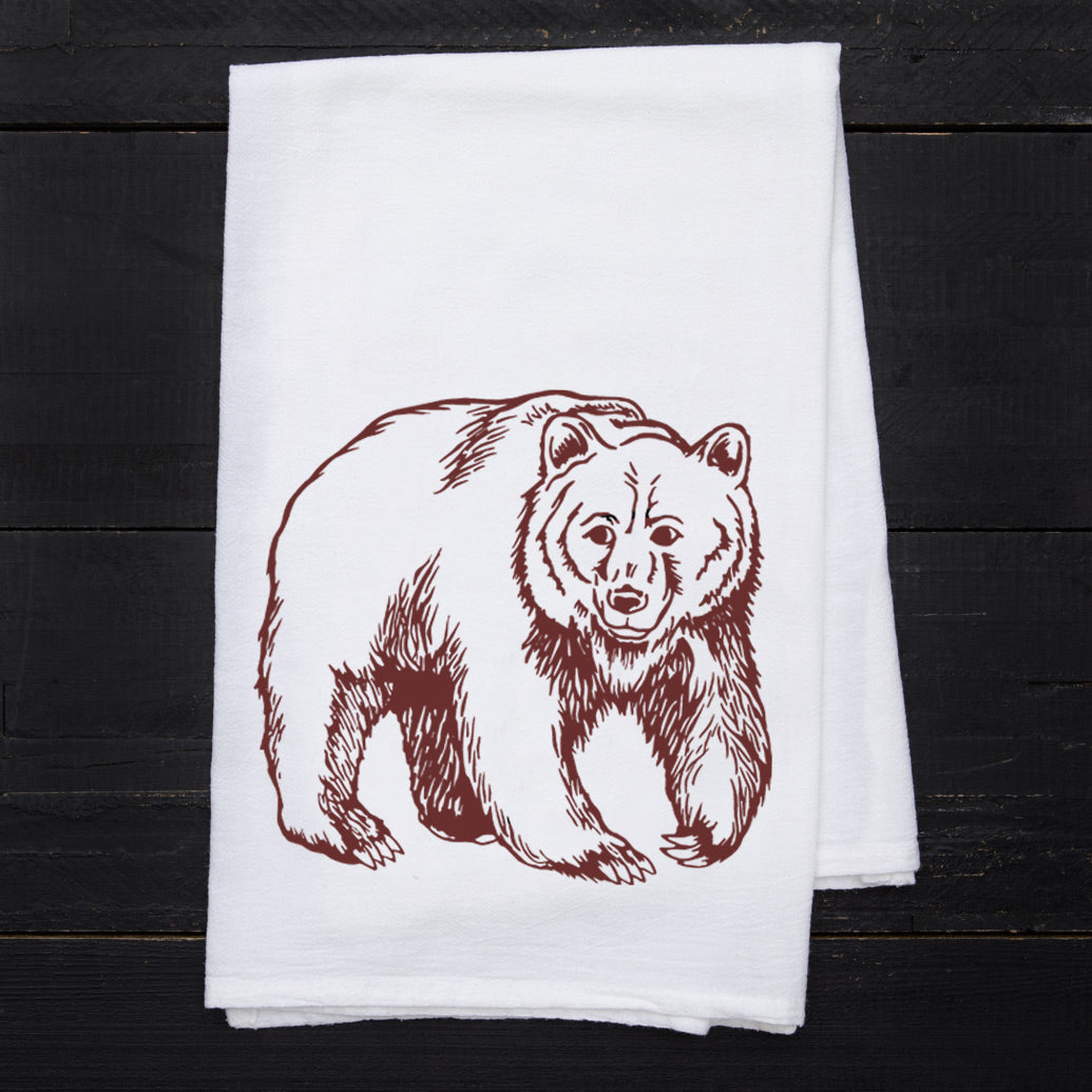 Walking Bear Tea Towel