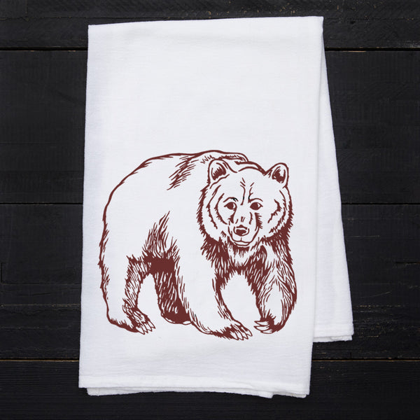 Walking Bear Tea Towel