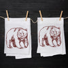 Walking Bear Tea Towel