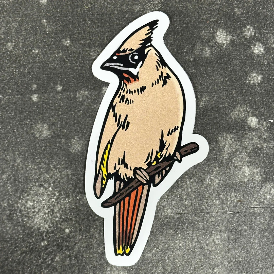Waxwing Sticker - Premium Vinyl Decal | Weatherproof, Scratch Proof, Durable Matte - Counter Couture