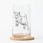 Baby Goat Beer Can Glass - 16oz, Dishwasher Safe, Hand-Drawn - Counter Couture