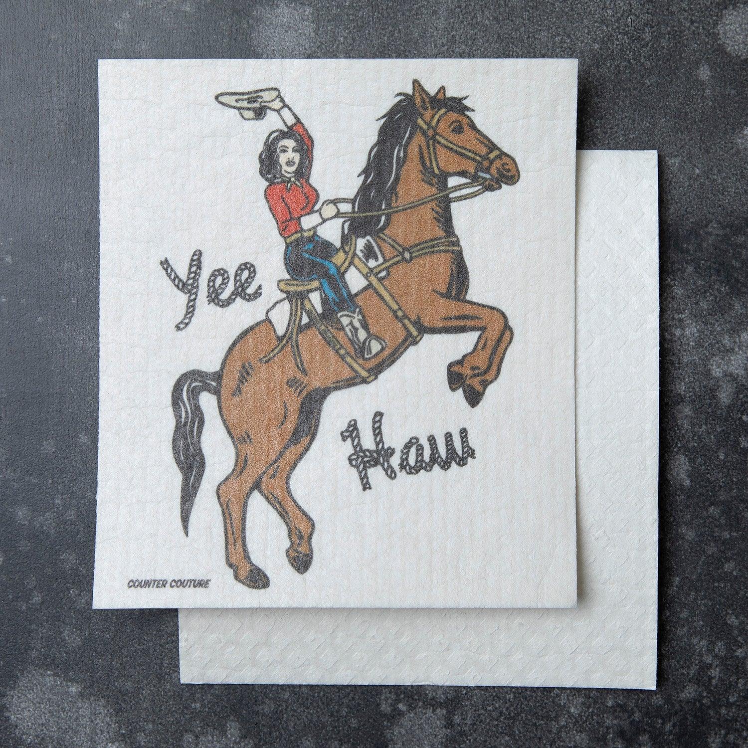 Cowgirl Swedish Dish Cloth - Eco-Friendly & Biodegradable - Counter Couture