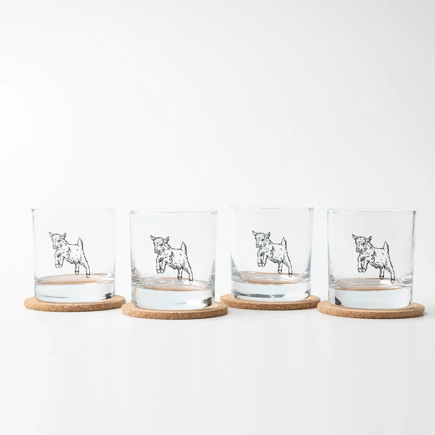 Baby Goat Rocks Glass - 11oz Whiskey Glass - Locally Made - Counter Couture