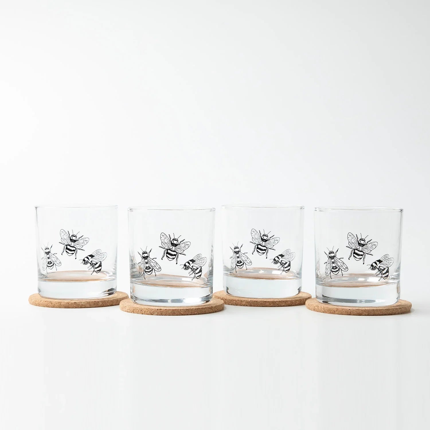 Bumble Bee Rocks Glass - 11oz Whiskey Glass - Locally Made - Counter Couture