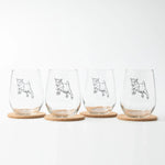 Baby Goat Stemless Wineglass - 17 oz Glass - Dishwasher Safe - Counter Couture