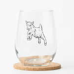 Baby Goat Stemless Wineglass - 17 oz Glass - Dishwasher Safe - Counter Couture
