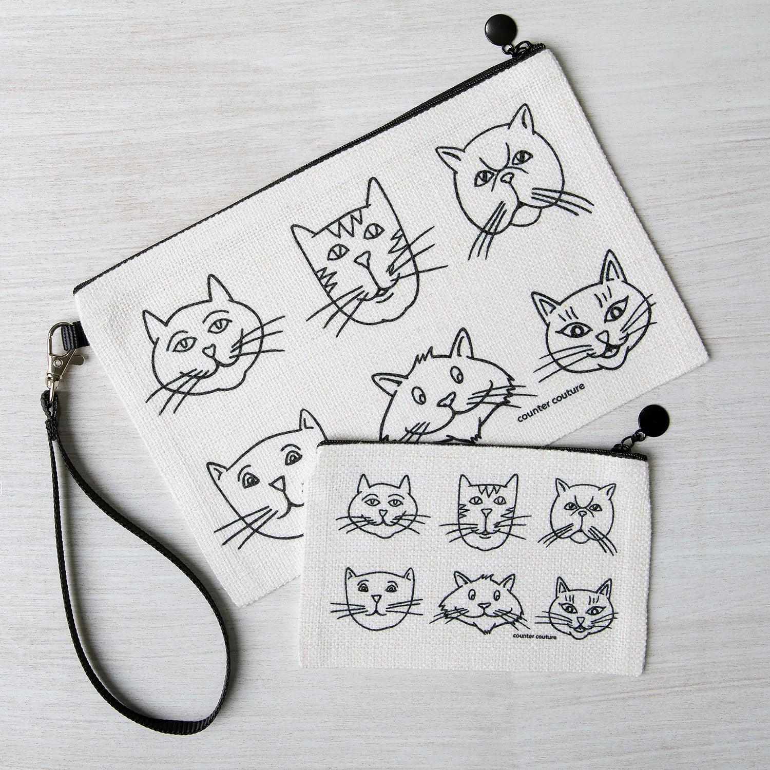 Cat Faces Zipper Pouch - Counter Couture