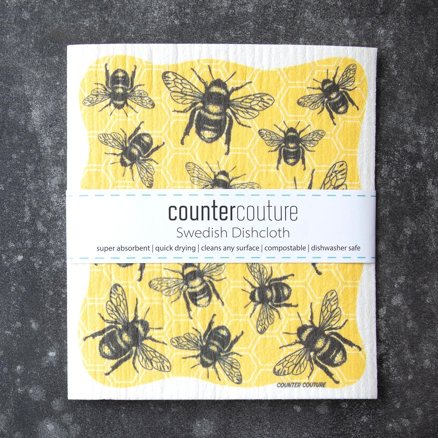 Bee Swedish Dishcloth - Eco-Friendly & Biodegradable - Counter Couture
